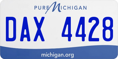 MI license plate DAX4428