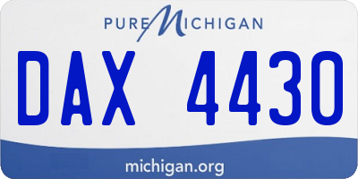MI license plate DAX4430