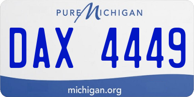 MI license plate DAX4449