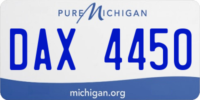 MI license plate DAX4450