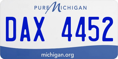 MI license plate DAX4452