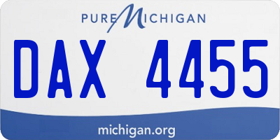 MI license plate DAX4455
