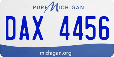 MI license plate DAX4456