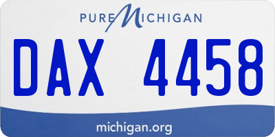 MI license plate DAX4458