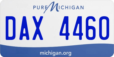 MI license plate DAX4460