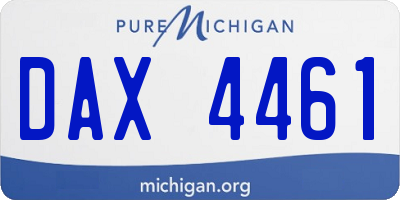 MI license plate DAX4461