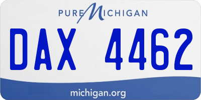 MI license plate DAX4462
