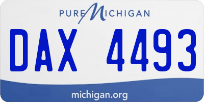 MI license plate DAX4493