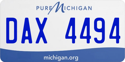 MI license plate DAX4494