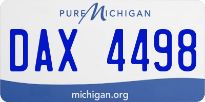 MI license plate DAX4498