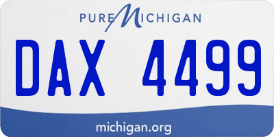 MI license plate DAX4499
