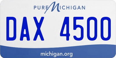 MI license plate DAX4500