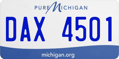 MI license plate DAX4501