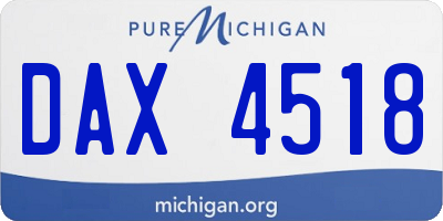 MI license plate DAX4518