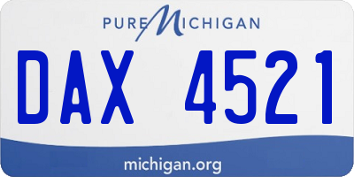 MI license plate DAX4521