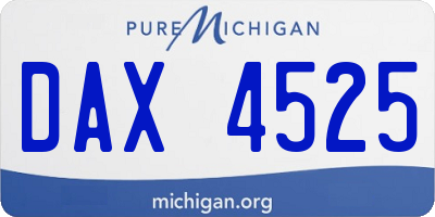 MI license plate DAX4525