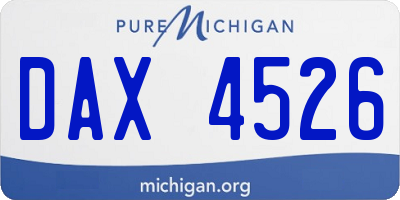 MI license plate DAX4526