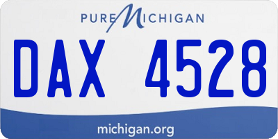 MI license plate DAX4528