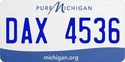 MI license plate DAX4536