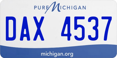MI license plate DAX4537