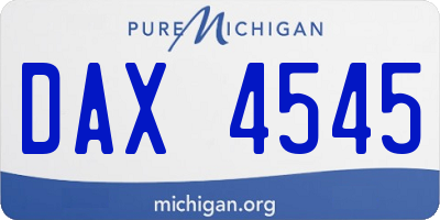 MI license plate DAX4545