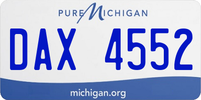 MI license plate DAX4552