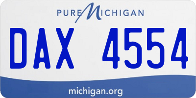 MI license plate DAX4554