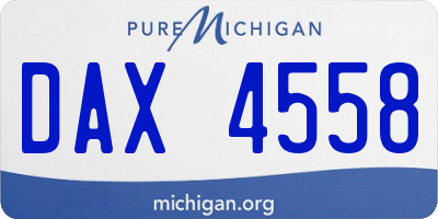 MI license plate DAX4558