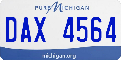 MI license plate DAX4564