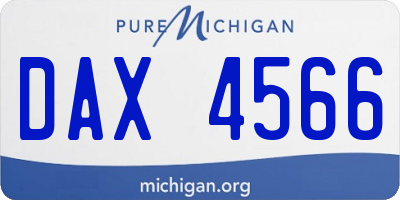MI license plate DAX4566