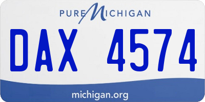 MI license plate DAX4574
