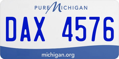 MI license plate DAX4576