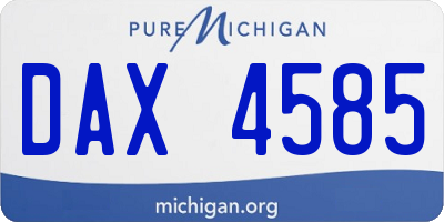 MI license plate DAX4585