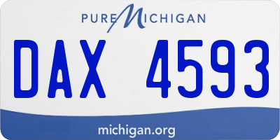 MI license plate DAX4593