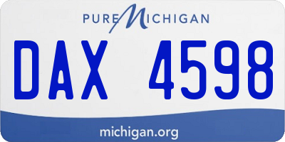 MI license plate DAX4598