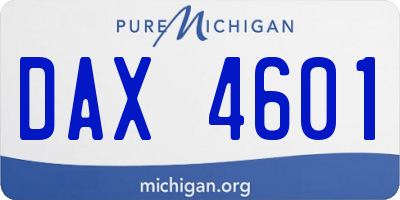 MI license plate DAX4601