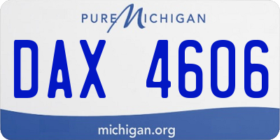 MI license plate DAX4606