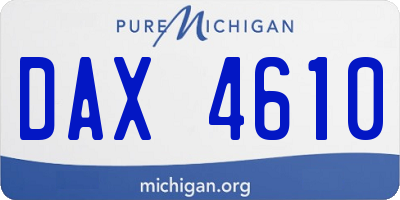 MI license plate DAX4610