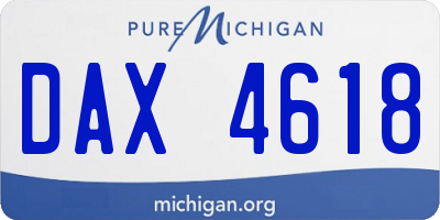 MI license plate DAX4618