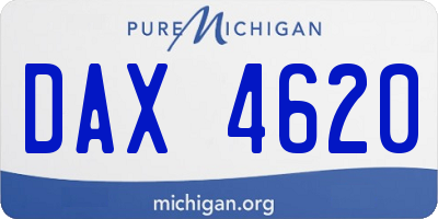 MI license plate DAX4620