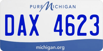 MI license plate DAX4623