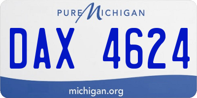 MI license plate DAX4624