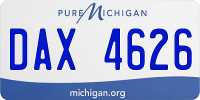 MI license plate DAX4626