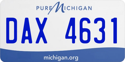 MI license plate DAX4631