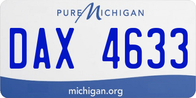 MI license plate DAX4633