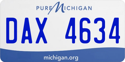 MI license plate DAX4634