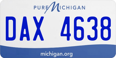 MI license plate DAX4638
