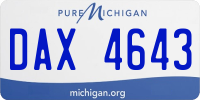 MI license plate DAX4643