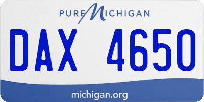 MI license plate DAX4650