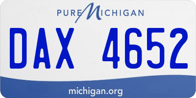 MI license plate DAX4652